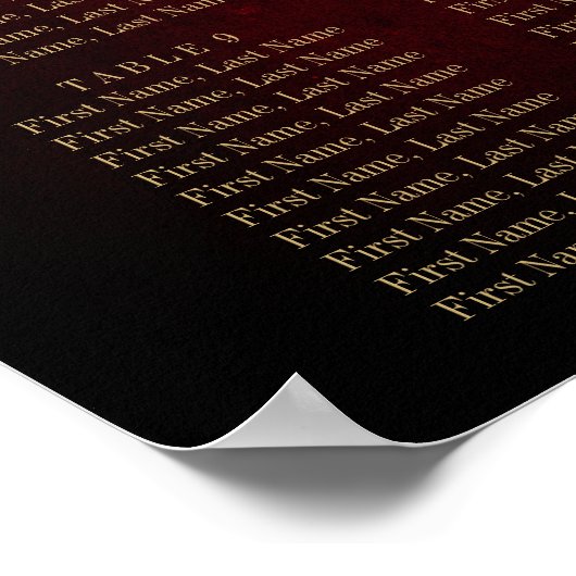 Burgundy Red Navy Floral Rustic Boho Seating Chart Poster (Hoek)