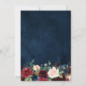 Burgundy Red Navy Floral Rustic Boho Vrijgezellenf Kaart (Achterkant)