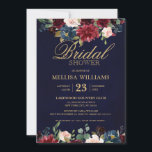 Burgundy Red Navy Floral Rustic Boho Vrijgezellenf Kaart<br><div class="desc">Waterverf Burgundy Red Navy Floral Rustic Boho Wedding Bridal Shower Invitation Kaart. Ideaal voor een valbruiloft. Het ontwerp is voorzien van een verbluffende bouquet van Bourgogne / Marsala , perziken , zeemijlbloemen met bijbehorende bladeren. Zoek meer overeenkomende design en variaties in mijn winkel met 'blissweddingpaperie'. En voel me vrij om...</div>