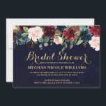 Burgundy Red Navy Floral Rustic Boho Vrijgezellenf Kaart<br><div class="desc">Waterverf Burgundy Red Navy Floral Rustic Boho Wedding Invitation Card. Ideaal voor een valbruiloft. Het ontwerp is voorzien van een verbluffende bouquet van Bourgogne / Marsala , perziken , zeemijlbloemen met bijbehorende bladeren. Zoek meer overeenkomende design en variaties in mijn winkel met 'blissweddingpaperie'. En voel me vrij om me voor...</div>