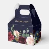 Burgundy Red Navy Floral Rustic Boho Wedding Bedankdoosjes (Achterkant)