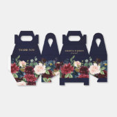 Burgundy Red Navy Floral Rustic Boho Wedding Bedankdoosjes (Uitgevouwen)