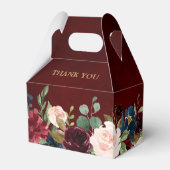 Burgundy Red Navy Floral Rustic Boho Wedding Bedankdoosjes (Achterkant)