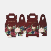 Burgundy Red Navy Floral Rustic Boho Wedding Bedankdoosjes (Uitgevouwen)