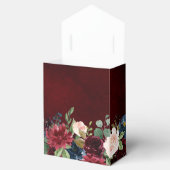 Burgundy Red Navy Floral Rustic Boho Wedding Bedankdoosjes (Geopend)