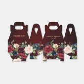 Burgundy Red Navy Floral Rustic Boho Wedding Bedankdoosjes (Uitgevouwen)