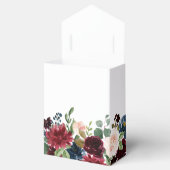 Burgundy Red Navy Floral Rustic Boho Wedding Bedankdoosjes (Geopend)