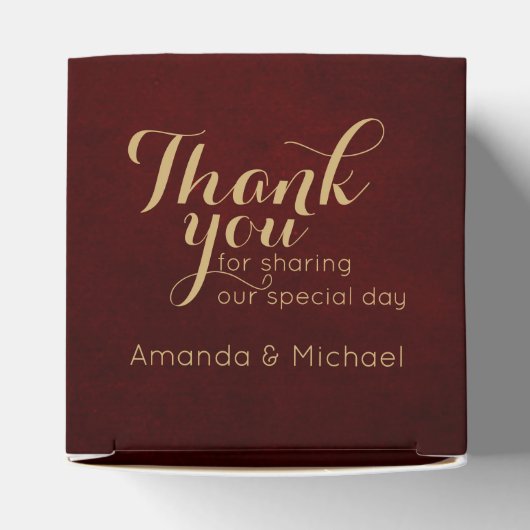 Burgundy Red Navy Floral Rustic Boho Wedding Bedankdoosjes (Bovenkant)