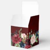 Burgundy Red Navy Floral Rustic Boho Wedding Bedankdoosjes (Geopend)