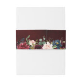 Burgundy Red Navy Floral Rustic Boho Wedding Uitnodigingen Wikkel (Achterkant Voorbeeld)