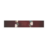 Burgundy Red Navy Floral Rustic Boho Wedding Uitnodigingen Wikkel (Vlak)