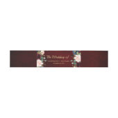 Burgundy Red Navy Floral Rustic Boho Wedding Uitnodigingen Wikkel (Vlak)