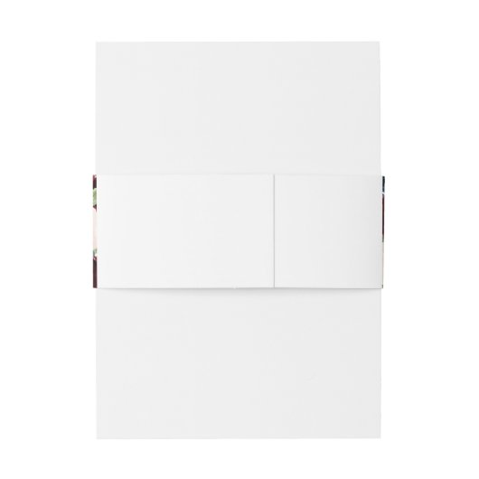 Burgundy Red Navy Floral Rustic Boho Wedding Uitnodigingen Wikkel (Achterkant Voorbeeld)