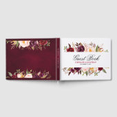 Burgundy Red Navy Floral Rustic Weddenschap Gastenboek (Volledig)