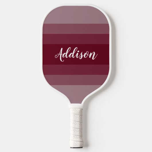 Burgundy Red Ombre Stiped Pickleball Paddle (Voorkant)