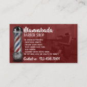 burgundy red omgeven foto barber visitekaartje (Voorkant)