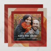 Burgundy Red Oranje Pink Herfst Foto Save the Date (Voorkant / Achterkant)