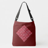 "BURGUNDY RED PATCHWORK QUILT SQUARE" CROSSBODY TAS (Voorkant)