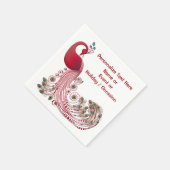 Burgundy Red Peacock personaliseer of pas aan Servet (Hoek)