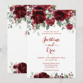 Burgundy Red Peony Epiphany II Weddenschap Kaart (Voorkant / Achterkant)