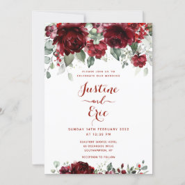 Burgundy Red Peony Epiphany II Weddenschap Kaart