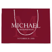 Burgundy Red Persoonlijke Groomsmen Groot Cadeauzakje (Voorkant)