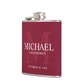 Burgundy Red Persoonlijke Groomsmen Heupfles (Links)