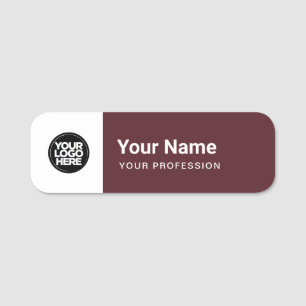 Burgundy Red Pin Name Tag of Magnetisch met Logo