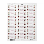 Burgundy Red Pink Blush Peony Floral Address Etiket (Full Sheet)