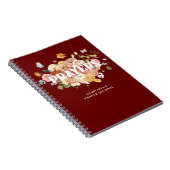 Burgundy Red Pink Floral Custom Prayer Journal Notitieboek (Rechterzijde)