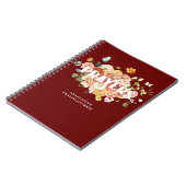 Burgundy Red Pink Floral Custom Prayer Journal Notitieboek (Linkerzijde)
