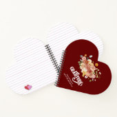 Burgundy Red Pink Floral Heart Gratitude Journal Notitieboek (Binnen)