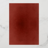 Burgundy Red Pink Flowers Boho Navy Blue Weddensch Folie Uitnodiging (Achterkant)