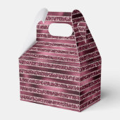 Burgundy Red Pink Rose Gold Glitter Stripes Bedankdoosjes (Achterkant)