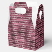 Burgundy Red Pink Rose Gold Glitter Stripes Bedankdoosjes (Geopend)