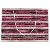 Burgundy Red Pink Rose Gold Glitter Stripes Groot Cadeauzakje (Achterkant)