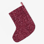 Burgundy Red Pink Rose Gold Glitter Stripes       Grote Kerstsok (Achterkant (Hangend))