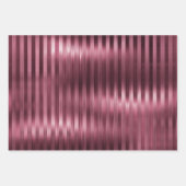 Burgundy Red Pink Rose Gold Glitter Stripes Inpakpapier Vel (Voorkant 3)