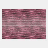 Burgundy Red Pink Rose Gold Glitter Stripes Inpakpapier Vel (Voorkant)
