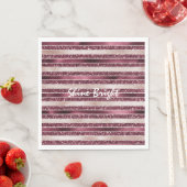 Burgundy Red Pink Rose Gold Glitter Stripes Servet (Insitu)