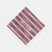 Burgundy Red Pink Rose Gold Glitter Stripes Servet (Hoek)
