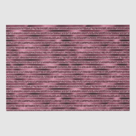 Burgundy Red Pink Rose Gold Glitter Stripes Tissuepapier (Voorkant)
