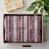 Burgundy Red Pink Rose Gold Glitter Stripes Tissuepapier (Geschenk)