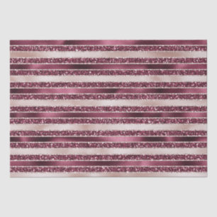 Burgundy Red Pink Rose Gold Glitter Stripes Tissuepapier