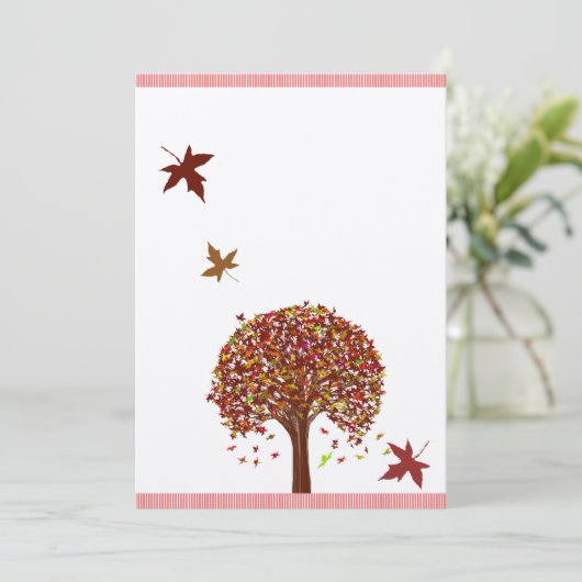 Burgundy Red Pink Tree Weddenschap Kaart (Staand voorkant)