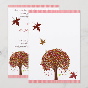 Burgundy Red Pink Tree Weddenschap Kaart