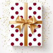 Burgundy Red Polka Dots Pattern Cadeaupapier