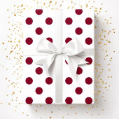 Burgundy Red Polka Dots Pattern Cadeaupapier
