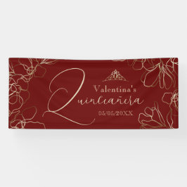 Burgundy Red Quinceañera Banner