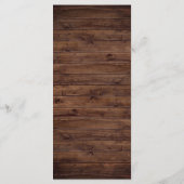 Burgundy Red Romantic Rozen Rustic Wood Weddenscha Programmakaart (Achterkant)